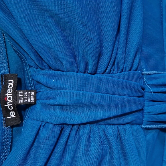 Blue midi dress with spaghetti straps - Picture 4 of 7